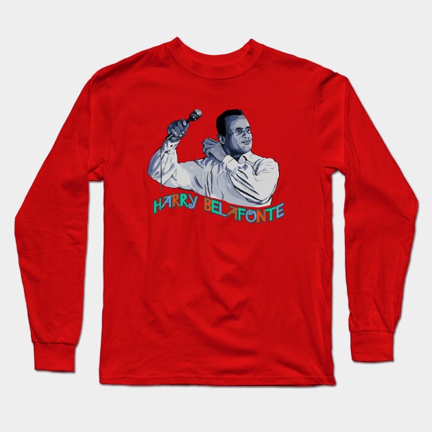 Harry Belafonte Long Sleeve T-Shirt by FanboyMuseum